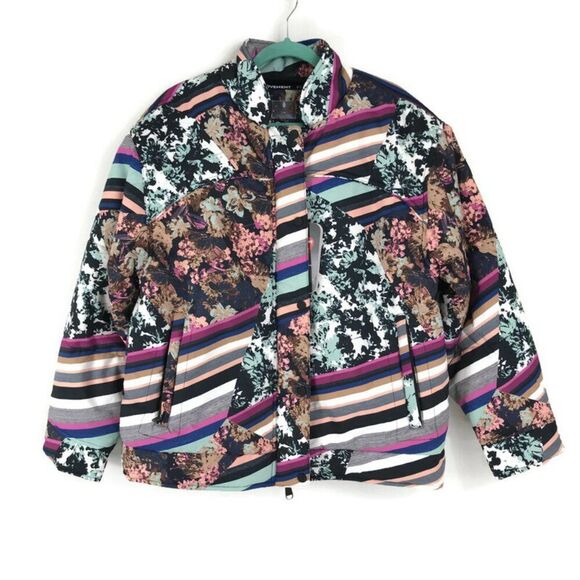 NEW Free People FP Movement Bunny Slope Printed Puffer Jacket Sz Large Ski Snow